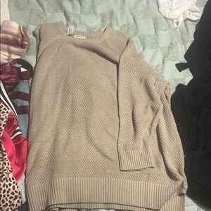 Old Navy Tan Crew Neck Sweater Classic Knit